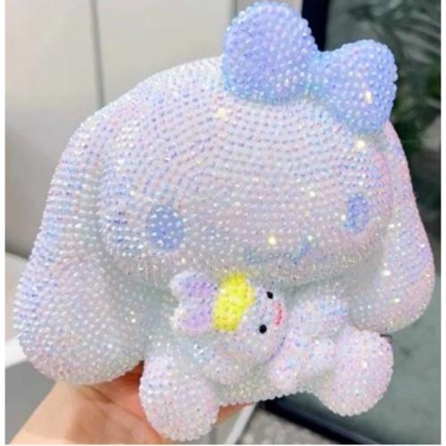  Sanrio cinnamoroll DİY kendin yap elmas mozaik yapıştırma işlemeli 3D figür kumbara hediyelik