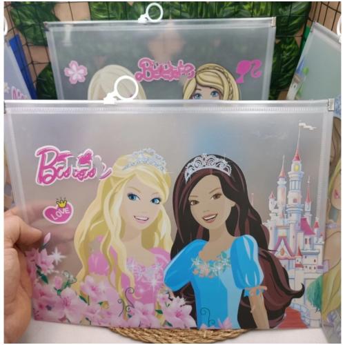 1 Adet Barbi Desenli Temalı Şefaf Dosya Üstten Fermuarlı Şık Tasarımlı Hediyelik