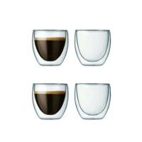 4’lü Set Espresso Bardağı 250 ml Kahve Bardağı Çift Cidarlı Bardak ısıya dayanıklı