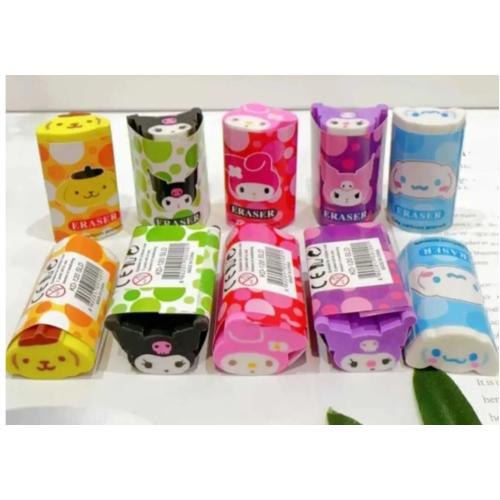 4adet Sanrio Kawaii Kuromi Cinnamoroll My Melody Figürlü Mini Silgiler Okul Öncesi Sevimli Hediyelik