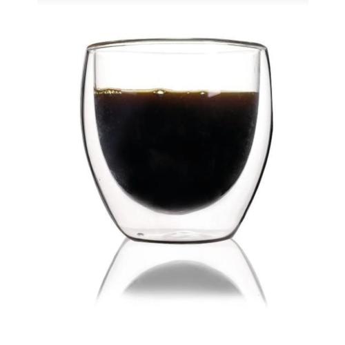 Çift Camlı Çift Cidarlı Cam Kupa 250 ml Ev Ofis Fincanı Çift Katlı Isı Yalıtımlı Cam Bardak