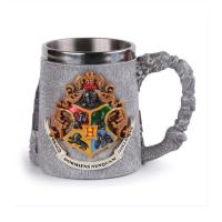 Harry Potter howarts 3D kabartmalı dış yüzey içi çelik kupa termos hediyelik