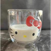 hello kitty çift cidarlı cam kupa bardak ısıya dayanıklı sevimli hediyelik bardak 250 ml