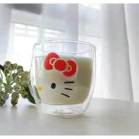 hello kitty çift cidarlı cam kupa bardak ısıya dayanıklı sevimli hediyelik bardak