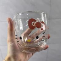 hello kitty çift cidarlı cam kupa bardak ısıya dayanıklı sevimli hediyelik bardak 250 ml