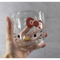 hello kitty çift cidarlı cam kupa bardak ısıya dayanıklı sevimli hediyelik bardak