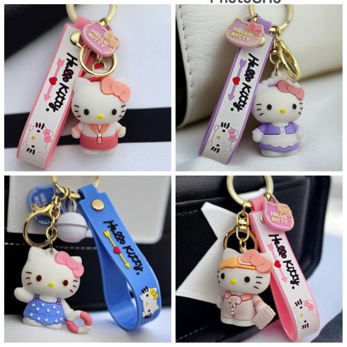 Hello Kity figürlü lüx anahtarlık çanta aksesuarı peluş oyuncak rengarenk hediyelik 1adet