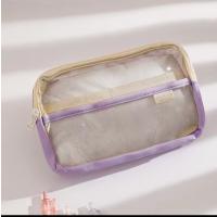 kawaii mor şeffaf büyük boy geniş kapasiteli kanvas su geçirmez kalemlik cüzdan sevimli hediyelik