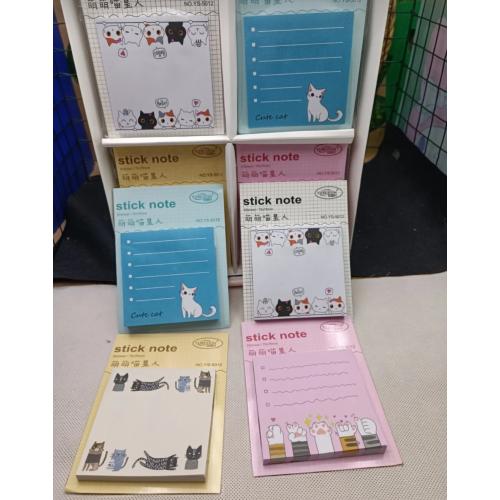 kedi desenli stick note sevimli bloknot yapışkanlı kullanışlı bloknotlar model seçenekli 1adet
