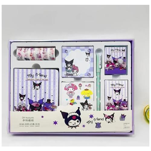 Kuromi Cinnamoroll Anime Dizüstü El defteri Sevimli Karikatür Kırtasiye seti Hediye Kutusu