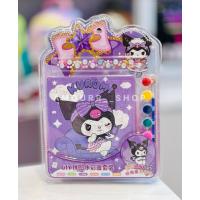 Kuromi Puzzle Dıy Kendin Yap boz Sulu Boya Seti 2 Sayfa Boyama Sticker Yapışkanlı Boncuk Hediyelik