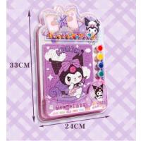 Kuromi Puzzle Dıy Kendin Yap boz Sulu Boya Seti 2 Sayfa Boyama Sticker Yapışkanlı Boncuk Hediyelik