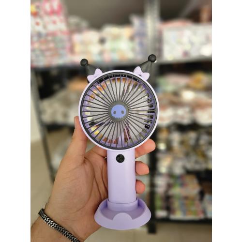 Kuromi şarjlı fan mini vantilatör telefon tutuculu mini şarjlı fan usb kablo ultra hızlı