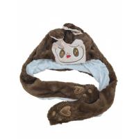 labubu figürlü kahverengi ışıklı kulakları hareketli peluş şapka hediyelik özel seri