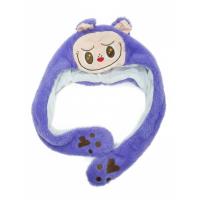 labubu figürlü mor ışıklı kulakları hareketli peluş şapka hediyelik özel seri