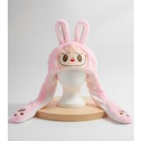 labubu figürlü pembe ışıklı kulakları hareketli peluş şapka hediyelik özel seri