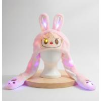 labubu figürlü pembe ışıklı kulakları hareketli peluş şapka hediyelik özel seri