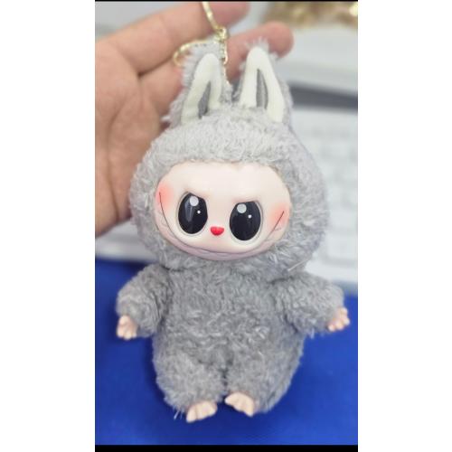 labubu peluş anahtarlık çanta süsü gri sevimli peluş oyuncak 17 cm