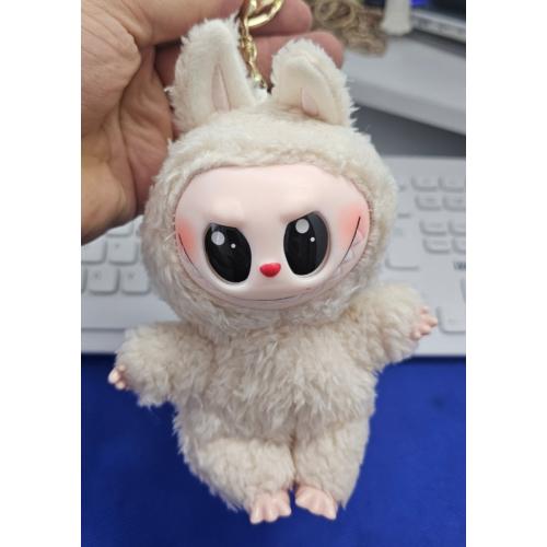 labubu peluş anahtarlık çanta süsü krem sevimli peluş oyuncak 17 cm