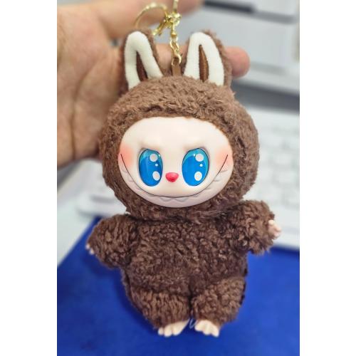 labubu peluş anahtarlık çanta süsü sevimli kahverengi peluş oyuncak 17 cm