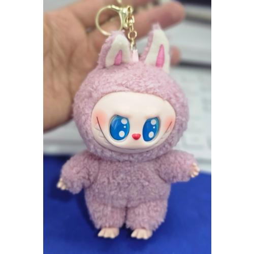 labubu peluş anahtarlık çanta süsü sevimli pembe peluş oyuncak 17 cm