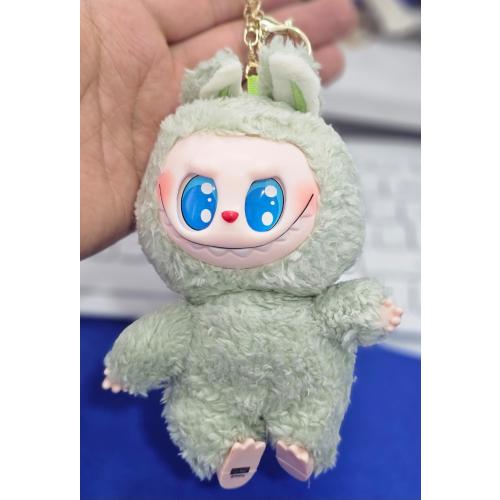 labubu peluş anahtarlık çanta süsü sevimli yeşil peluş oyuncak 17 cm