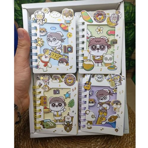 mini  hayvan figürlü defter 3D işlemeli sevimli hediyelik 1adet