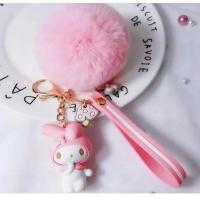 MY Melody Pon Ponlu Silikon Anahtarlık pon ponlu peluş