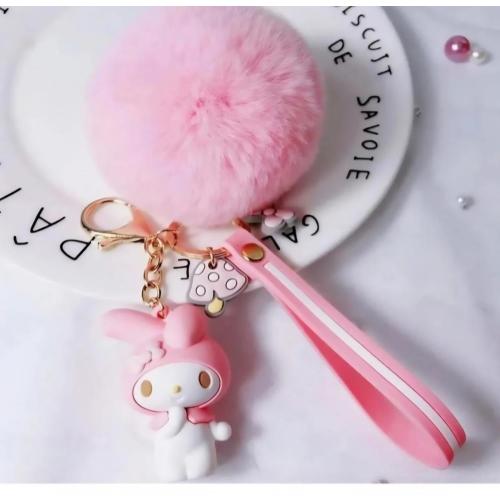 MY Melody Pon Ponlu Silikon Anahtarlık pon ponlu peluş