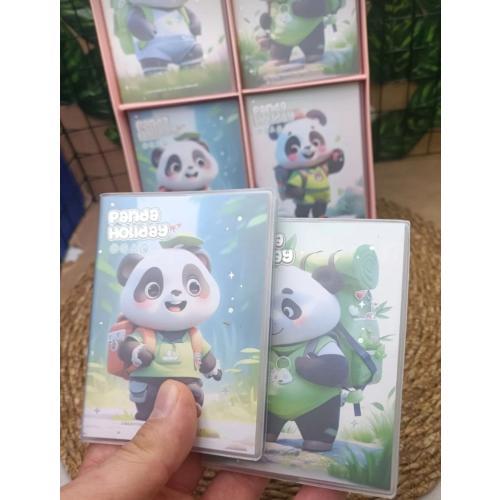 panda figürlü mini cep not defteri  3D baskılı kendinden şeffaf kılıflı sevimli hediyelik defter 1ad
