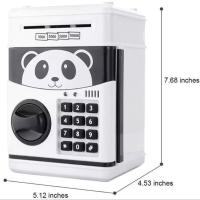 Panda Kasa Şeklinde Elektronik Şifreli Atm Kasa Kumbara müzikli kağıt para madeni para kumbarası