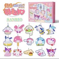 Sanrio Diy 5D elmas mozaik kendin yap anahtarlık seti 15 adet figür elmas mozaik hediyelik hobi