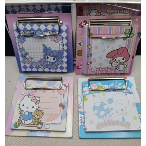 Sanrio Kawai Bloknot Kromi Cinnamorol My Melodi Süslemeli Sevimli Yapışkanlı Bloknot Stantlı 1ad