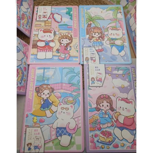 sanrio kawaii anime baskılı ve diğer figür baskılı rengarenk defterler renkli sayfalar hediyelik 1ad