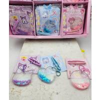 sanrio kawaii içi sulu simli sticker DİY kendin yap anahtarlık hobi seti okul öncesi hediyelik 1adet
