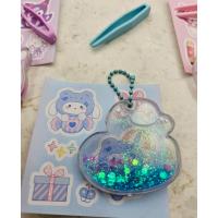 sanrio kawaii içi sulu simli sticker DİY kendin yap anahtarlık hobi seti okul öncesi hediyelik 1adet