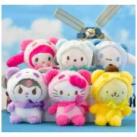 sanrio kawaii kuromi my melody cinnamoroll hello kitty peluş anahtarlık yumuşacık sevimli 1adet