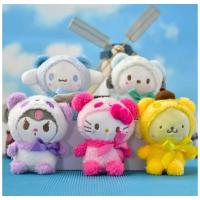 sanrio kawaii kuromi my melody cinnamoroll hello kitty peluş anahtarlık yumuşacık sevimli 1adet