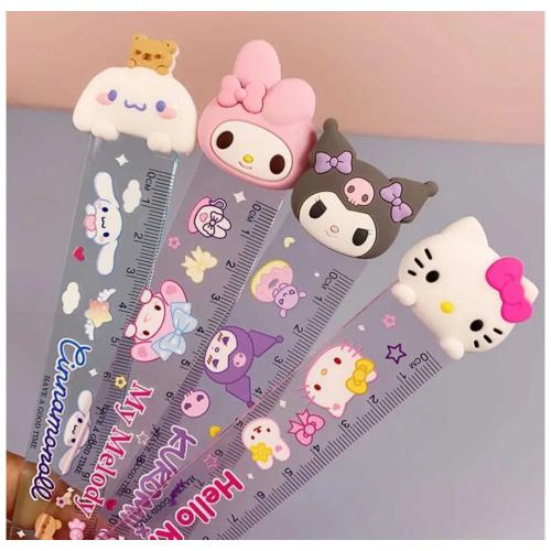 Sanrio Kawaii Kuromi My Melody Lüx Cetvel Rengarenk Okul Öncesi Sevimli Hediyelik Cetveller