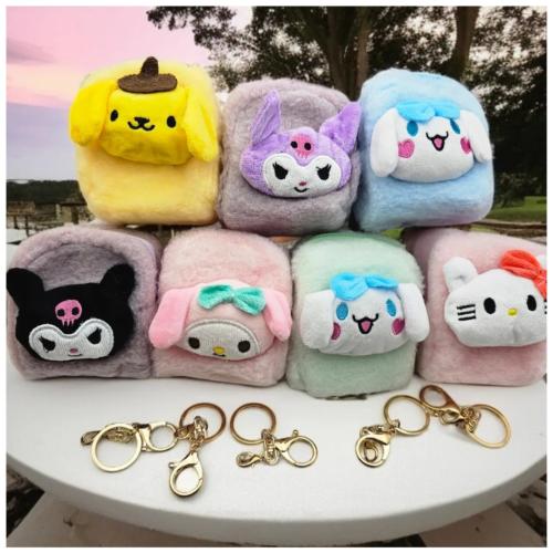 Sanrio kawaii mini cüzdan peluş anahtarlık sevimli kaliteli rengarenk renk seçenekli 1adet