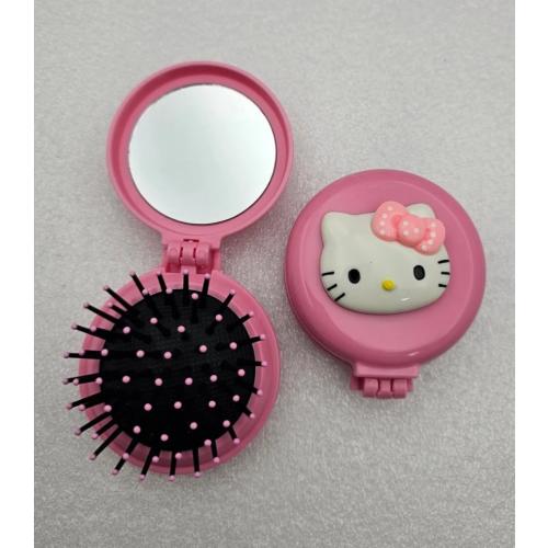 Sanrio Kawaii Pembe Hello Kitty Aynalı Tarak Kapaklı Mini Çep Ayna Ve Tarak Lüx Hediyelik Ürünler