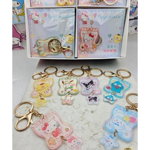 sanrio kawaii şeffaf baskılı parıltılı sevimli anahtarlık çanta süsü hediyelik model seçenekli 1adet
