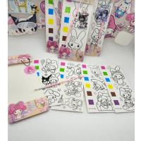 sanrio kawaii sulu boyama posterleri fırçalı anahtarlıklı sulu boyama seti okul öncesi hediyelik