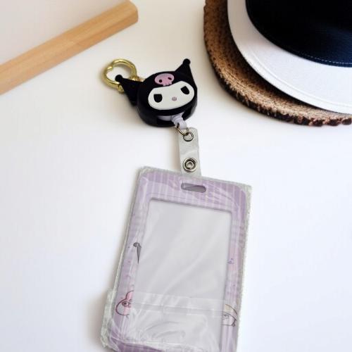 Sanrio kuromi figürlü lüx kartlık anahtarlık akbil kart ve anahtarlık çanta aksesuarı peluş oyuncak