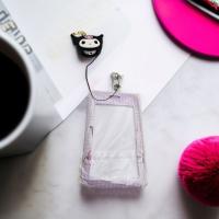 Sanrio kuromi figürlü lüx kartlık anahtarlık akbil kart ve anahtarlık çanta aksesuarı peluş oyuncak
