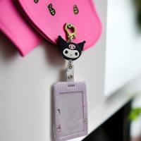Sanrio kuromi figürlü lüx kartlık anahtarlık akbil kart ve anahtarlık çanta aksesuarı peluş oyuncak