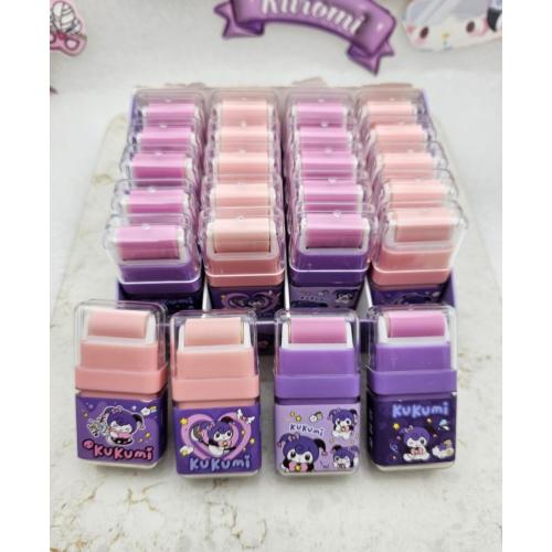 sanrio kuromi silindirli silgi silindir ile temizleyeci kurumili silgi okul öncesi hediyelik 1adet