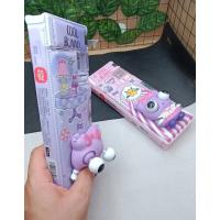 Sanrio Lüks cool bunny Iki Kapaklı Dragon Gözleri Fırlayan Oyuncaklı Kalemlik Kalem Traşlı Kalem Kutusu 1adet