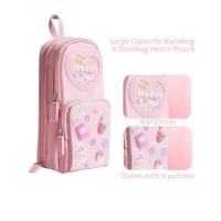 sanrio pembe figürlü çok bölmeli geniş kapasiteli kanvas kalemlik çanta cüzdan okul öncesi sevimli