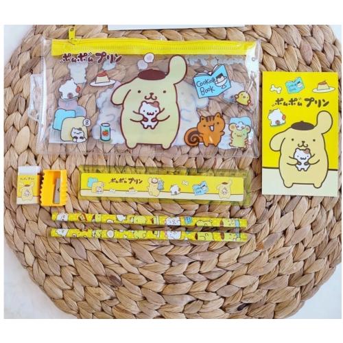 sanrio Pompompurin Şeffaf Kalemlikli Kırtasiye Seti sevimlihediyelik set